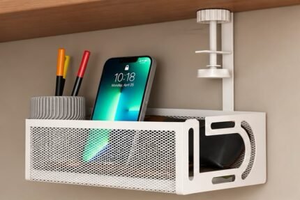 Under-Desk Cable Management & Storage Tray